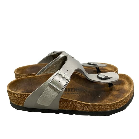 Birkenstock Giza sandals silver metallic leather women’s 35 boho festival hippie - Picture 4 of 9